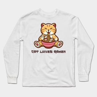 Cat Loves Ramen Long Sleeve T-Shirt